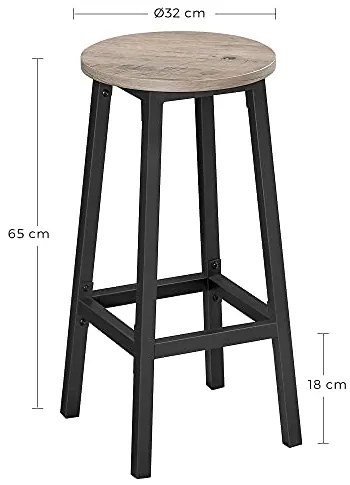 2 db-os bárszék szett, magas konyhai székek, szürkés bézs és fekete