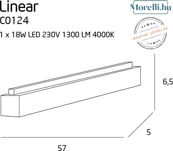 Mennyezeti Lámpa Fehér LINEAR MAXLIGHT C0124