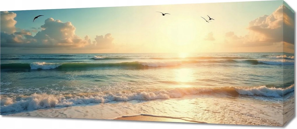 Vászonkép 70x30cm Vászonkép Hálószoba Nappaliba Panoráma Tenger 2