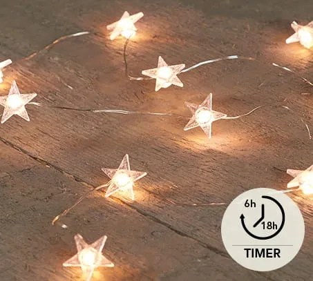 Beltéri karácsonyi világítás elemes 10 db lámpa 1 méter