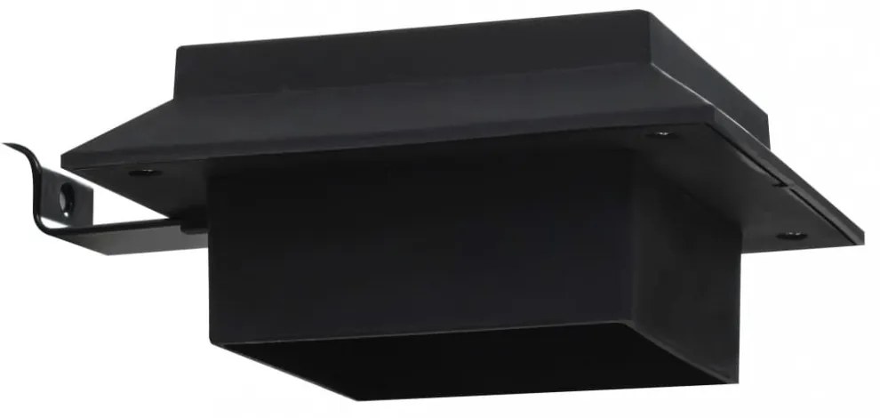 6 db négyszögletes fekete kültéri napelemes LED lámpa, 12 cm