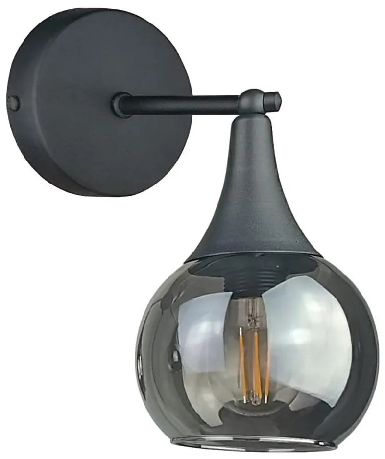 Fali lámpa STAR 1xE27/60W/230V fekete/füstös fekete