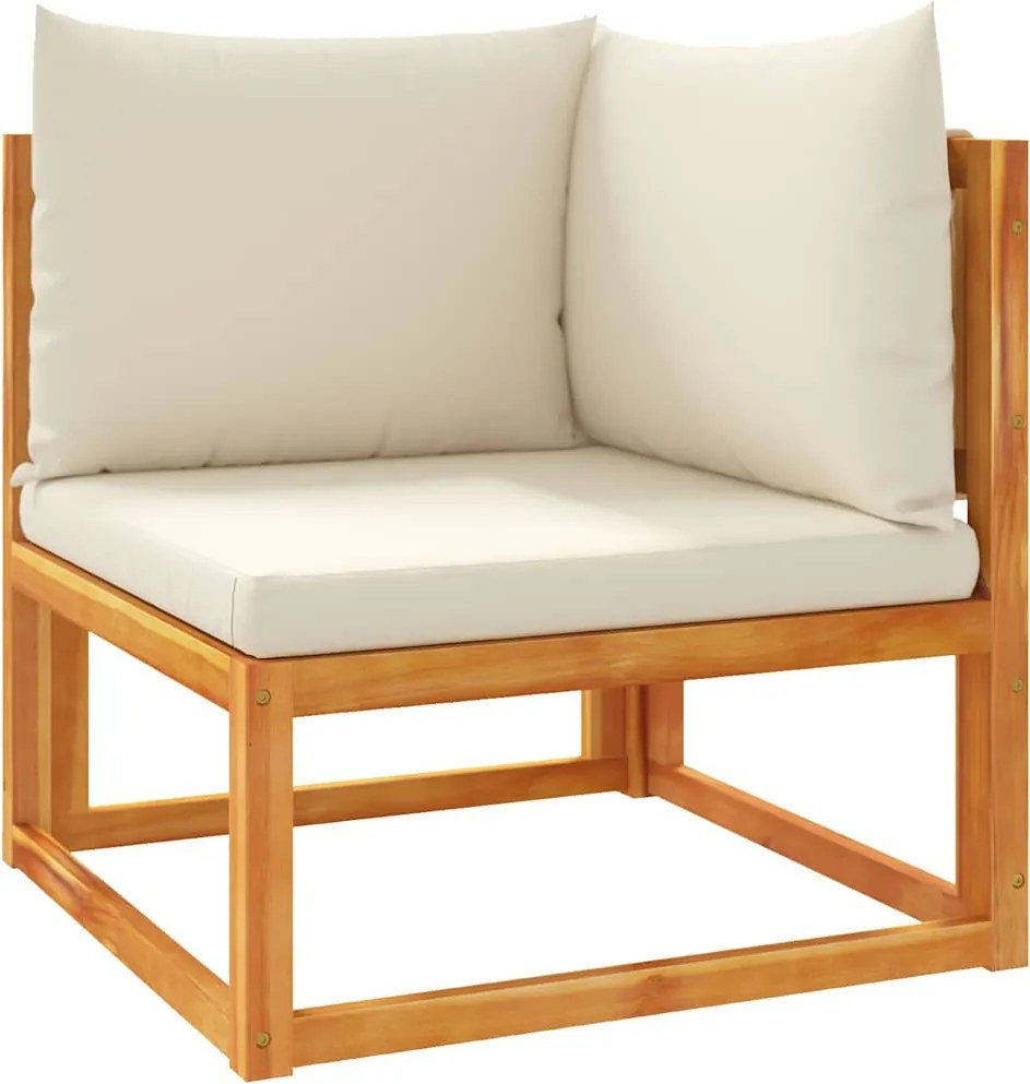 vidaXL kerti sarokkanapé párnákkal akácfából és kötélből