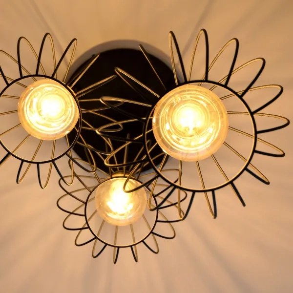 LED Csillár zsinóron MERCURE 3xE27/15W/230V ø 50 cm fekete