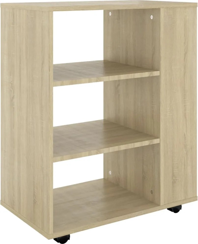 vidaXL sonoma tölgy szerelt fa kerekes szekrény 60 x 35 x 75 cm