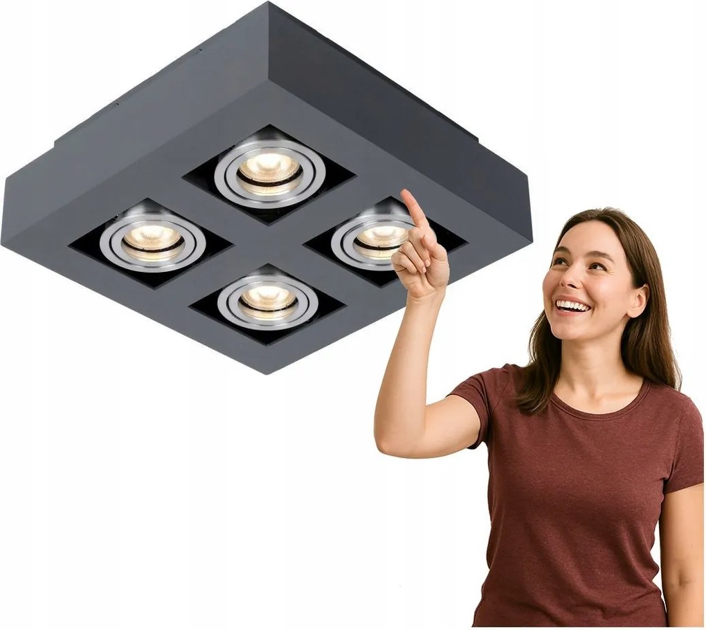 Casemiro mennyezeti lámpa IT8002S4-BK/AL Italux