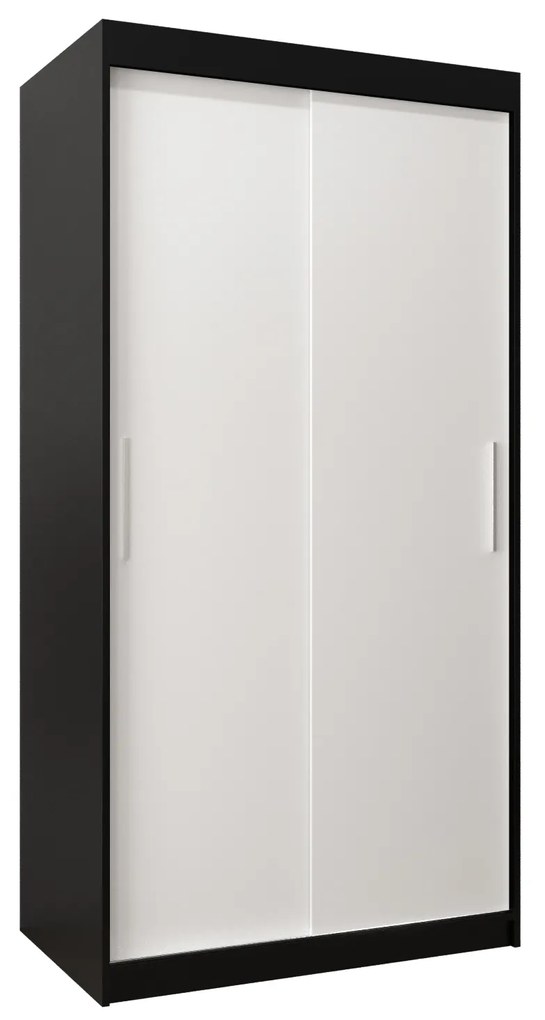 Ruhásszekrény 100 cm Toki (matt fekete + matt fehér). 1064793