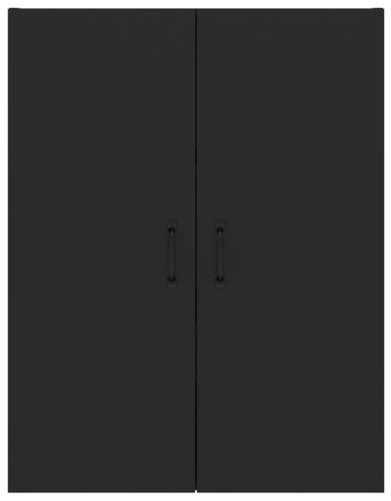 fekete szerelt fa függőszekrény 69,5 x 34 x 90 cm
