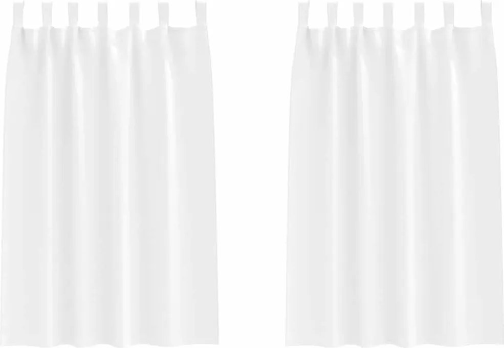 vidaXL Fekete Függöny Gyűrűkkel 2 pcs Tiszta Fehér 175 x 140 cm