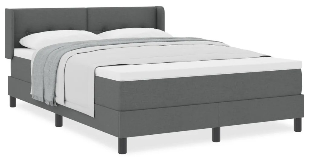 Boxspring Ágy Matrac Sötétszürkében, 140 x 200 cm Szövet