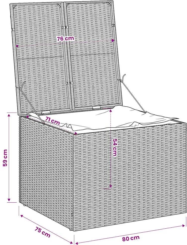 vidaXL szürke polyrattan kerti tárolóláda 291 L