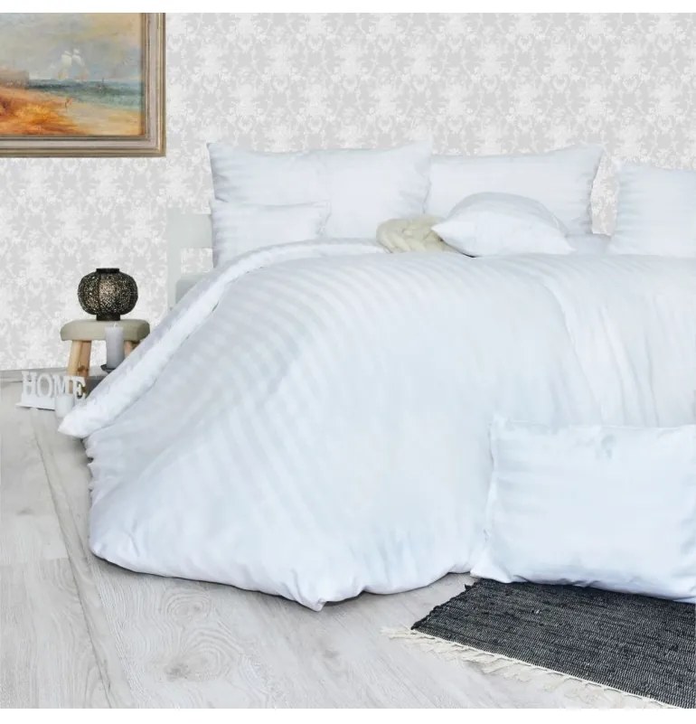 EMI fehér damaszt ágyneműhuzat, Egyedi varrás - kérjük, a megjegyzésekben tüntesse fel a takaró méreteit