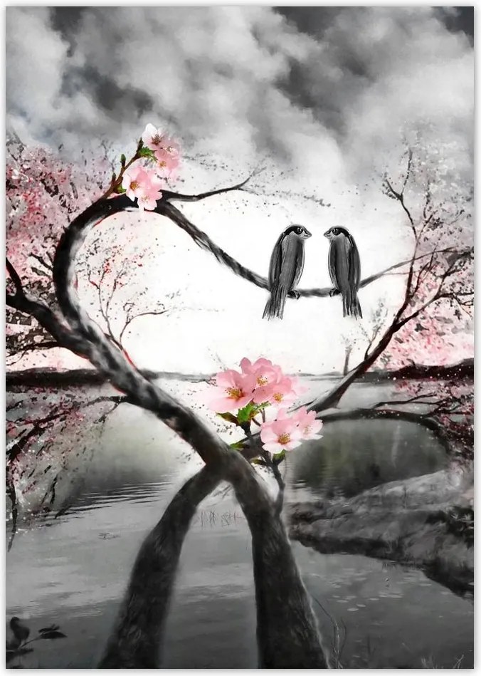 Poszterek A4 Pion Szerelmes találkozás Madarak