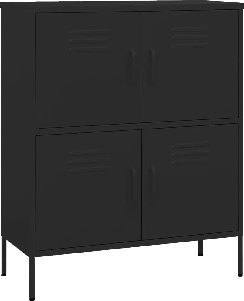 vidaXL fekete acél tárolószekrény 80 x 35 x 101,5 cm