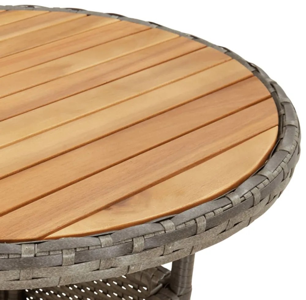 3részes szürke polyrattan kerti bisztrógarnitúra párnákkal