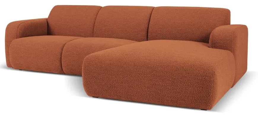 Barna buklé sarokkanapé (jobb oldali) Molino – Micadoni Home