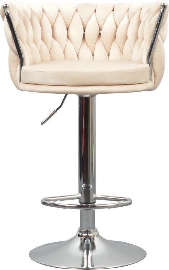 Design bárszék, bézs Velvet szövet/króm, BRIN