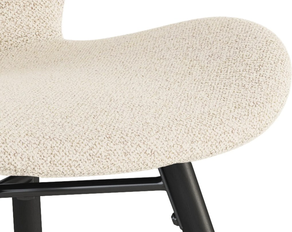 MAZZONI EXPORT ALTEA Krémszínű (Monza 90 szövet) / fekete lábak – MODERN BOUCLÉ KÁRPITOZOTT SZÉK NAPPALIBA, ÉTKEZŐBE ÉS KONYHÁBA
