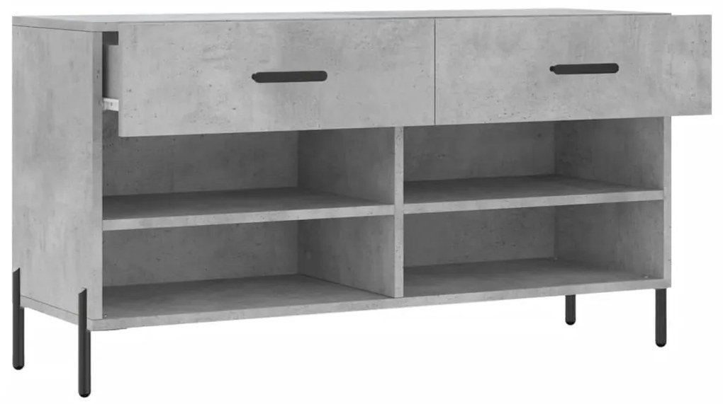 betonszürke szerelt fa cipőpolc 102 x 35 x 55 cm