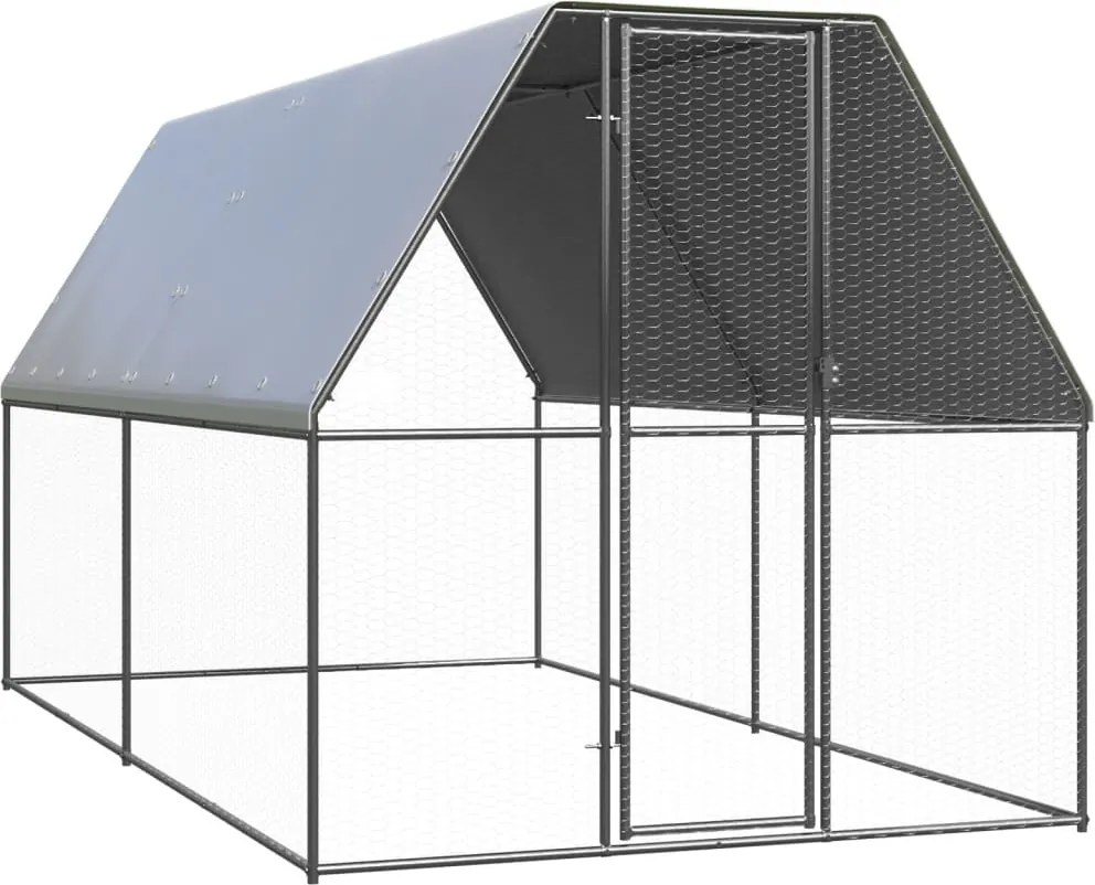 vidaXL kültéri horganyzott acél tyúkól 2 x 4 x 2 m