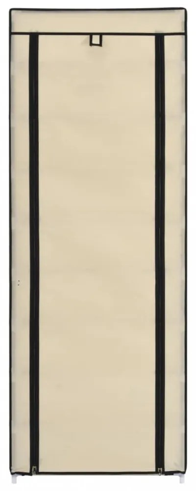 krémszínű szövet cipőszekrény borítóval 57 x 29 x 162 cm