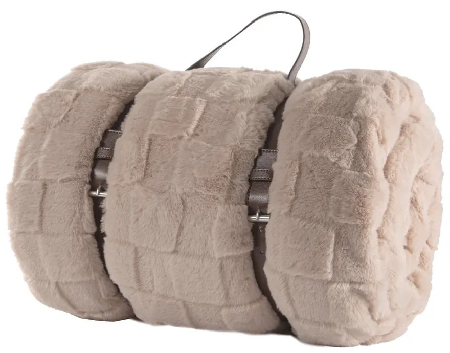 Bézs mikroplüss takaró 150x200 cm Rava – Tiseco Home Studio