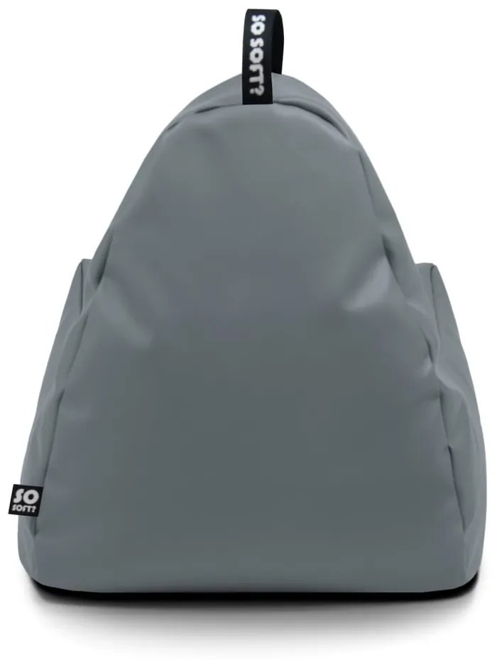 Sötétkék bőrutánzat gyerek babzsákfotel Chill M – So Soft?