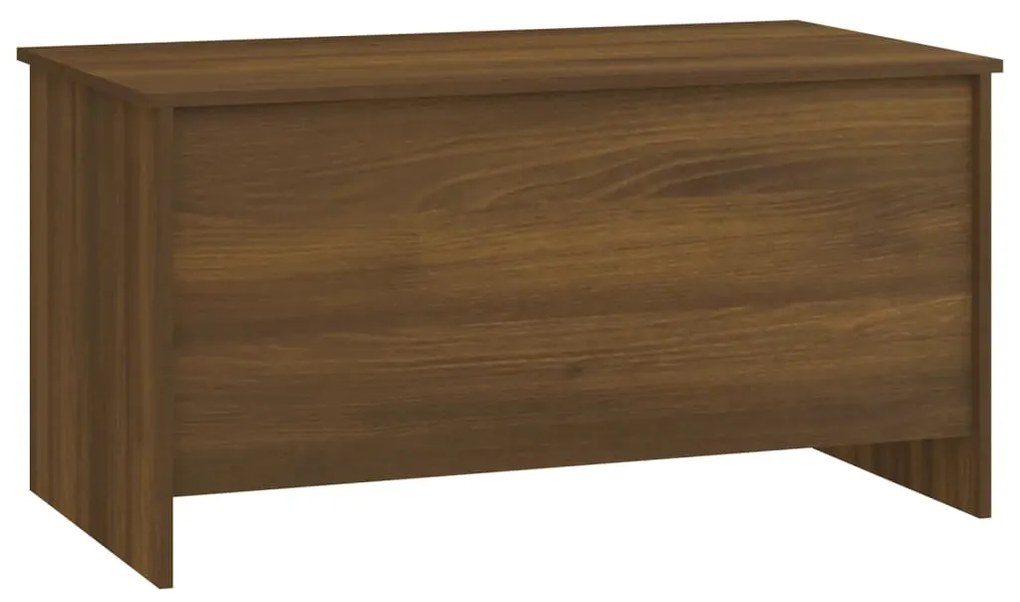 Barna tölgyszínű szerelt fa dohányzóasztal 102x55,5x52,5 cm