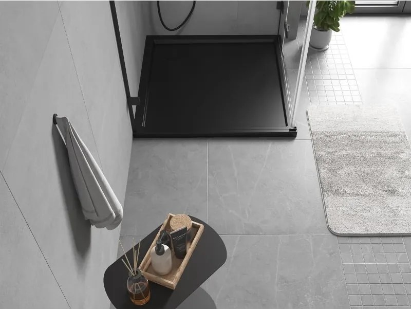 Mexen Flow négyzet alakú zuhanytálca slim 85 x 85 cm, fekete matt - 46S708585