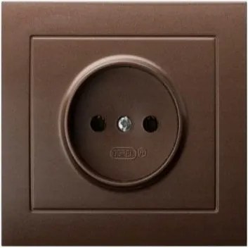 Földelés nélküli aljzat Kontakt szimpla barna GP-1W/52 Kier Ospel