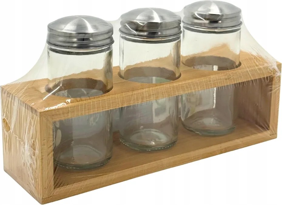 Smukee Üveg fűszertartó szett állvánnyal 20x6x10,5cm 11
