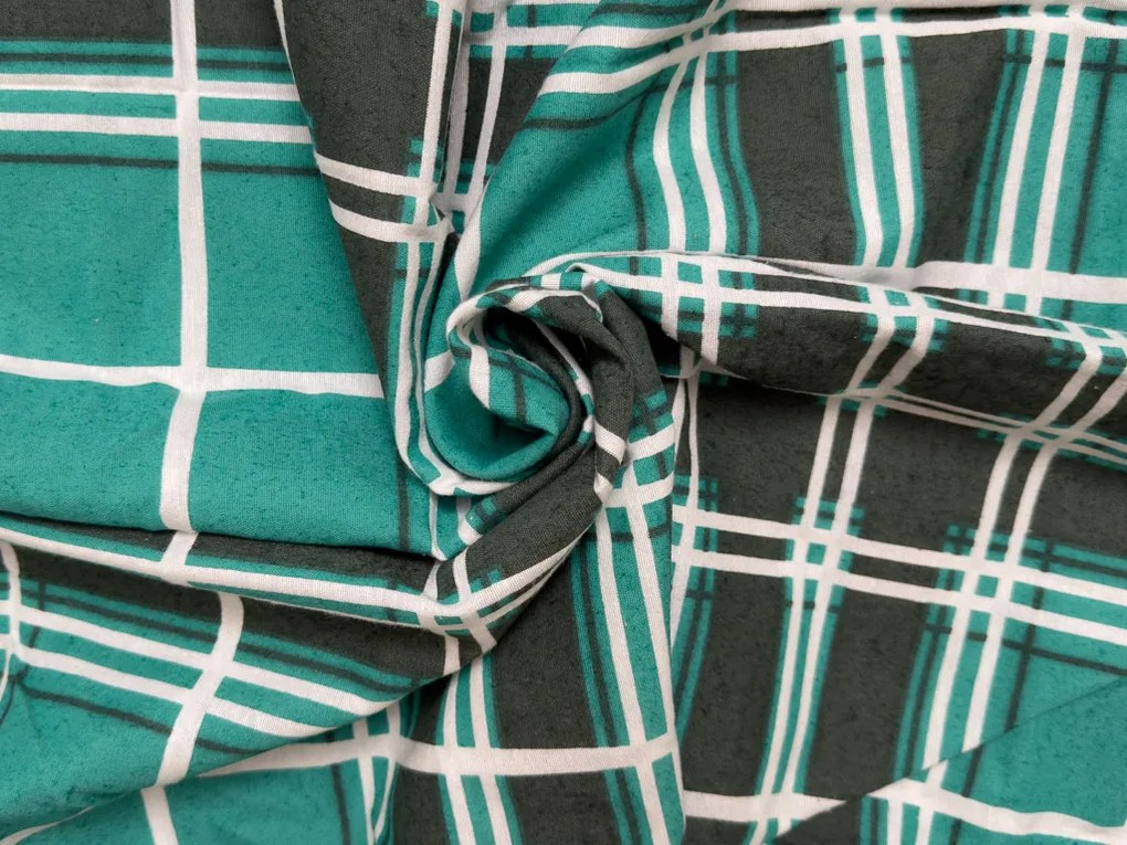 Flanel ágyneműhuzat KOCKA zöld Ágyneműhuzat mérete: 2 db 70 x 90 cm | 200 x 220 cm
