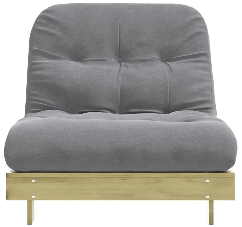 tömör impregnált fenyőfa futon kanapéágy matraccal 90x206x11 cm