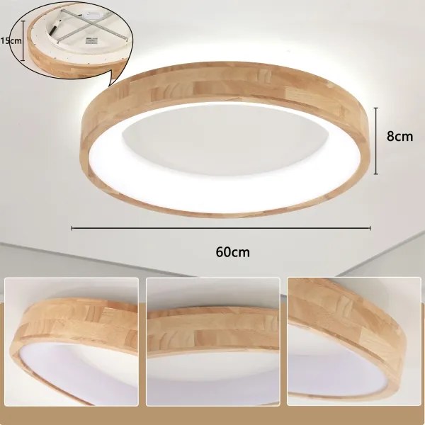 Brilagi-LED FALCON WOOD mennyezeti lámpatest LED/40W/230V 3000/4000/6000K 60 cm fa kivitel