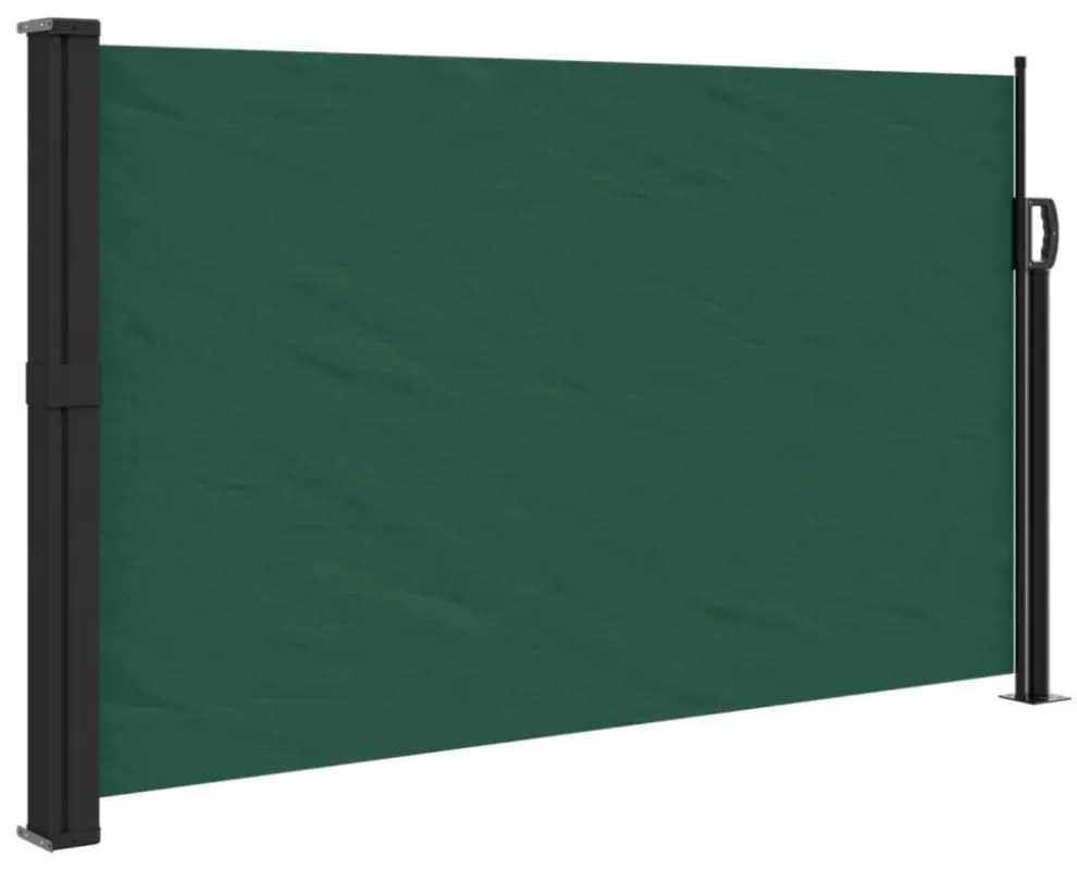sötétzöld behúzható oldalsó napellenző 117 x 300 cm