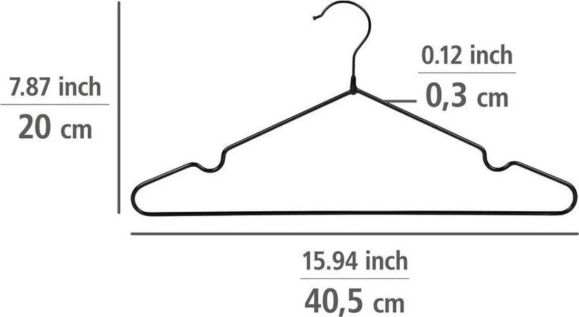 Fém vállfa szett 20 db-os Sascha – Wenko