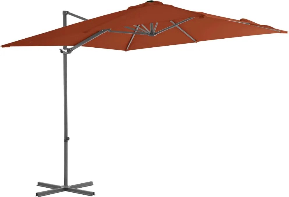 vidaXL terrakotta konzolos napernyő acélrúddal 250 x 250 cm