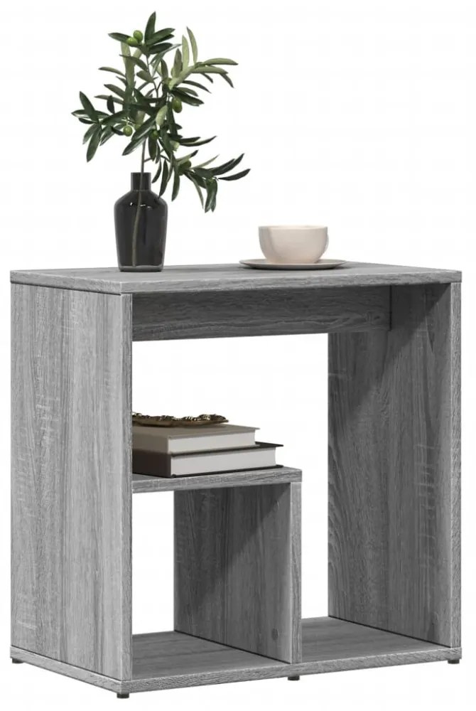 2 db szürke sonoma színű szerelt fa kisasztal 50x30x50 cm