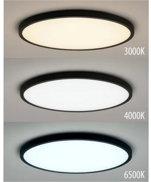 LED mennyezeti lámpa LED/40W/230V 3000/4000/6500K Ø 50 cm fekete