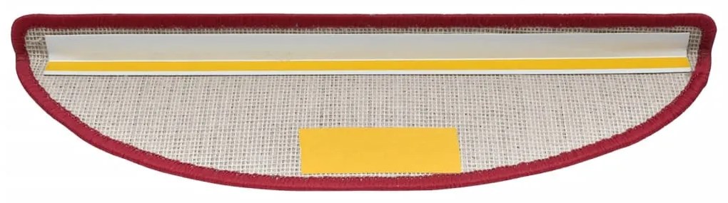 10 db lépcsőszőnyeg 56 x 17 x 3 cm bordó félkör alakú
