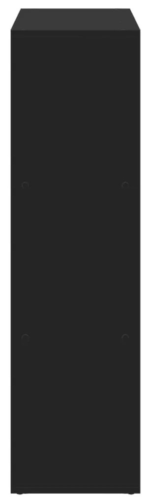 fekete szerelt fa térelválasztó könyvespolc 102x29x103,5 cm