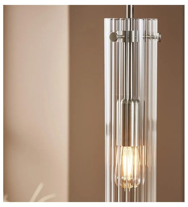 Ezüstszínű függőlámpa üveg búrával Tubo – Markslöjd