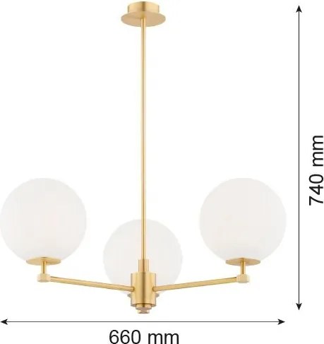 ARGON 6307 PALOMA Glamour Csillár Opál szőnyeg, Csiszolt sárgaréz E14 IP20