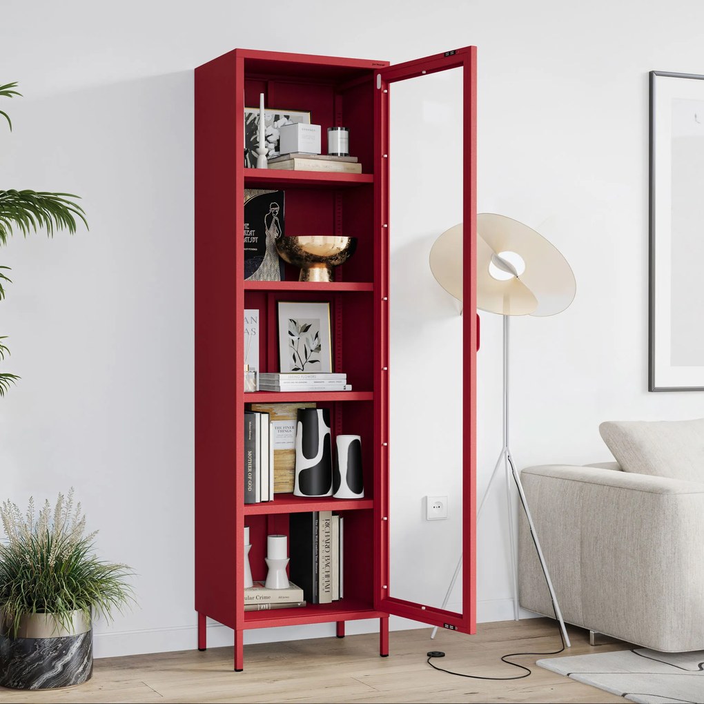 LUIGI vitrin, 500 x 1800 x 350 mm, Modern: piros