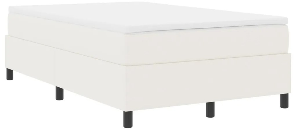 Boxspring Ágy krémszínű matraccal 120x200 cm kordbársony szövetből