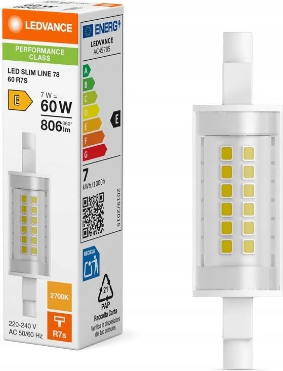 Led izzó Izzó R7s 7W 60W 806lm 2700K Meleg 300° Ledvance