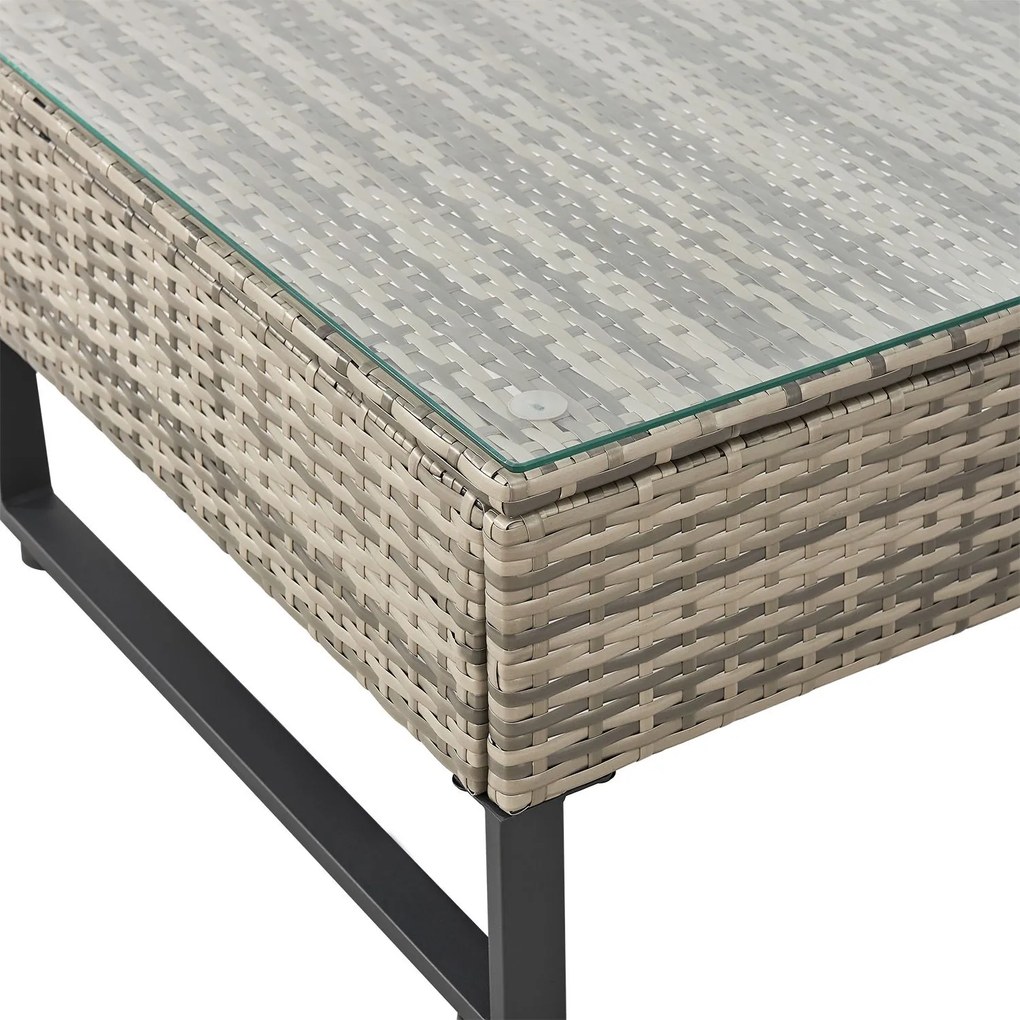 Juskys Santorini rattan kerti bútor szett - szürke