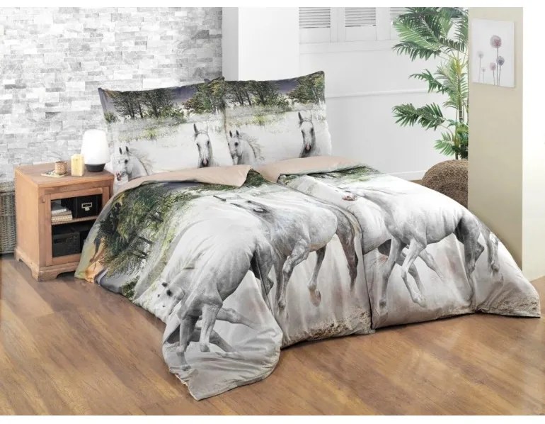 Lovak 3D pamut ágyneműhuzat, A standard egyszemélyes ágy szett tartalma: 1x 140x200 + 1x 70x90