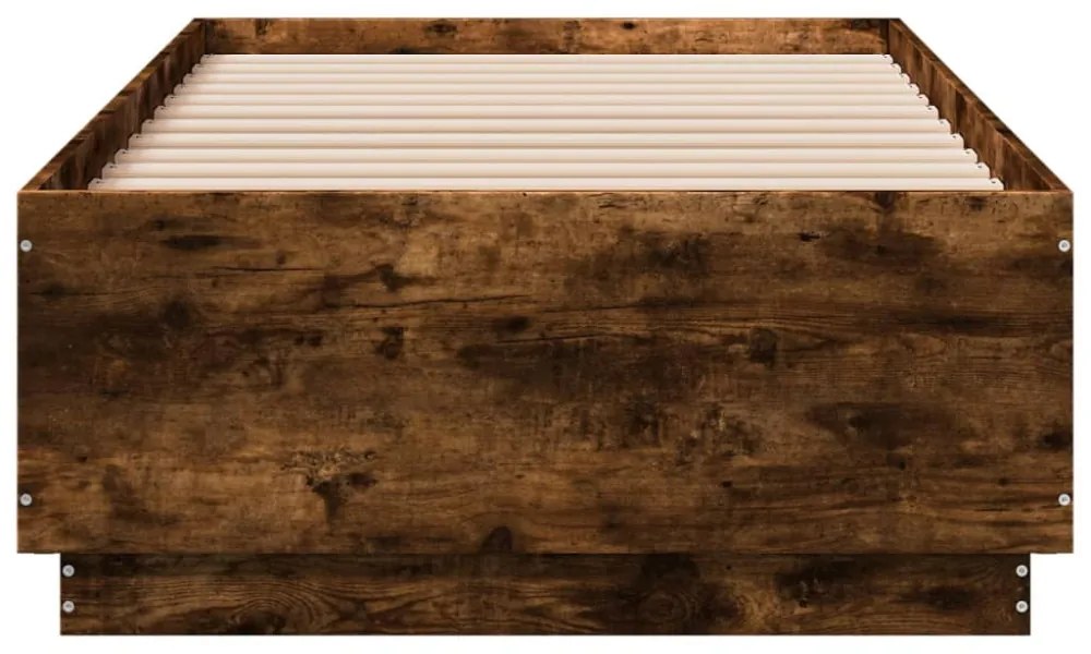 füstös tölgy színű szerelt fa ágykeret 75 x 190 cm