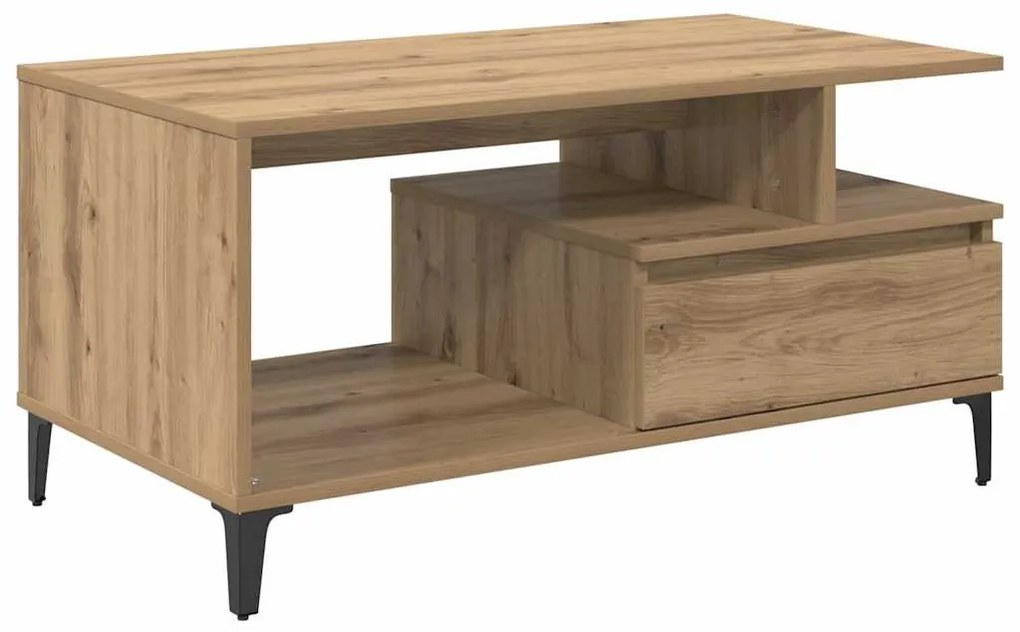 Dohányzóasztal kézműves tölgy 90 x 49 x 45 cm Faanyag